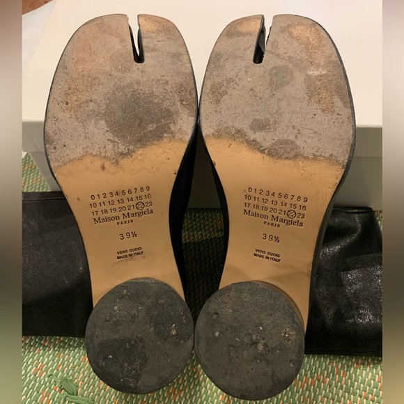 Maison Margiela - Tabi - Size 39.5 - Black Leather Ankle Boots - Picture 11 of 14